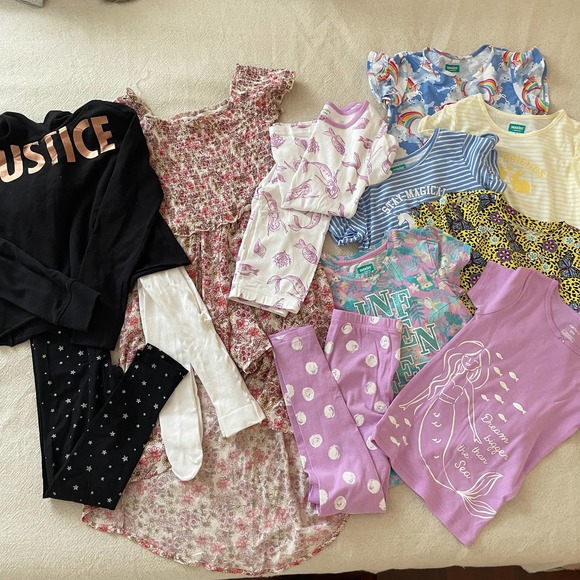 Carter's Other - Girls Clothes Bundle Size 7 7/8 8 Shirts PJs Leggings Place Justice